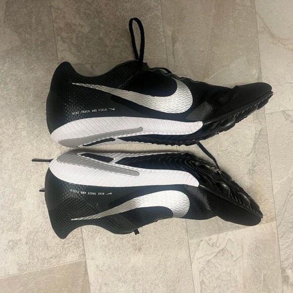 Nike Zoom Rival Sprint Track & Field Spike Black Metallic Silver Size US 12 - Picture 1 of 6